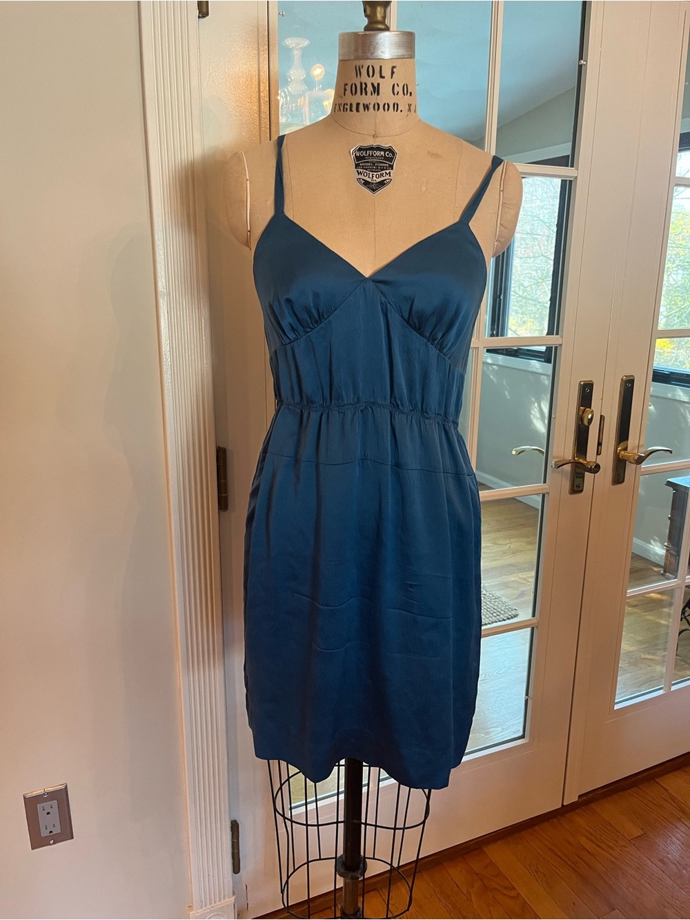 Jcrew Blue Satin Slip Dress